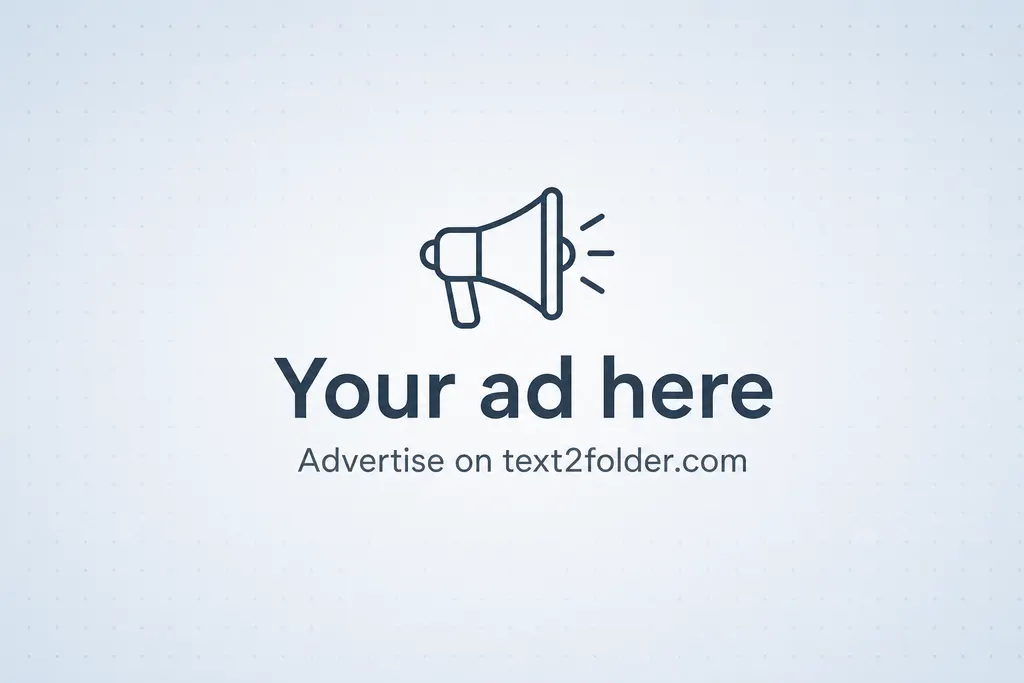 Advertisement placeholder — advertise on text2folder.com